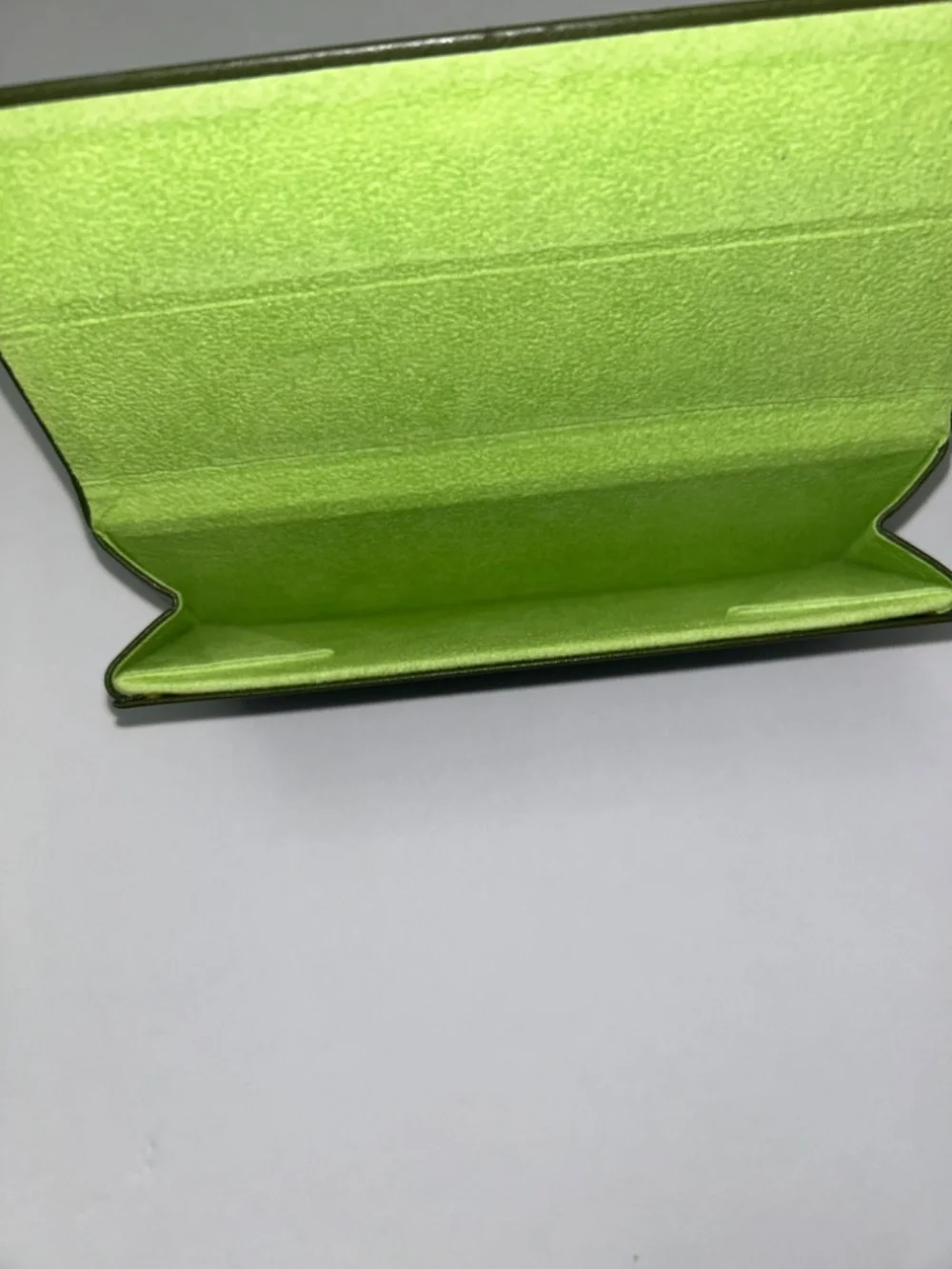Longchamp Magnetic Trifold Eyewear Case in Dark Olive Green